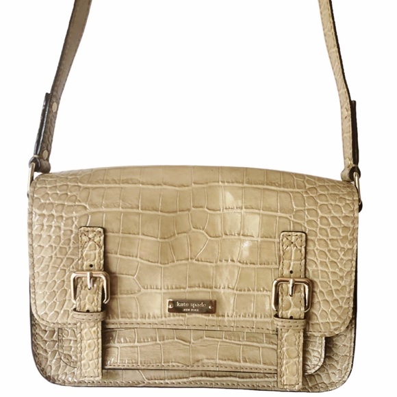 kate spade Essex Scout Cambridge Embossed Tan  Leather Crossbody PXRU2798 - Picture 2 of 16